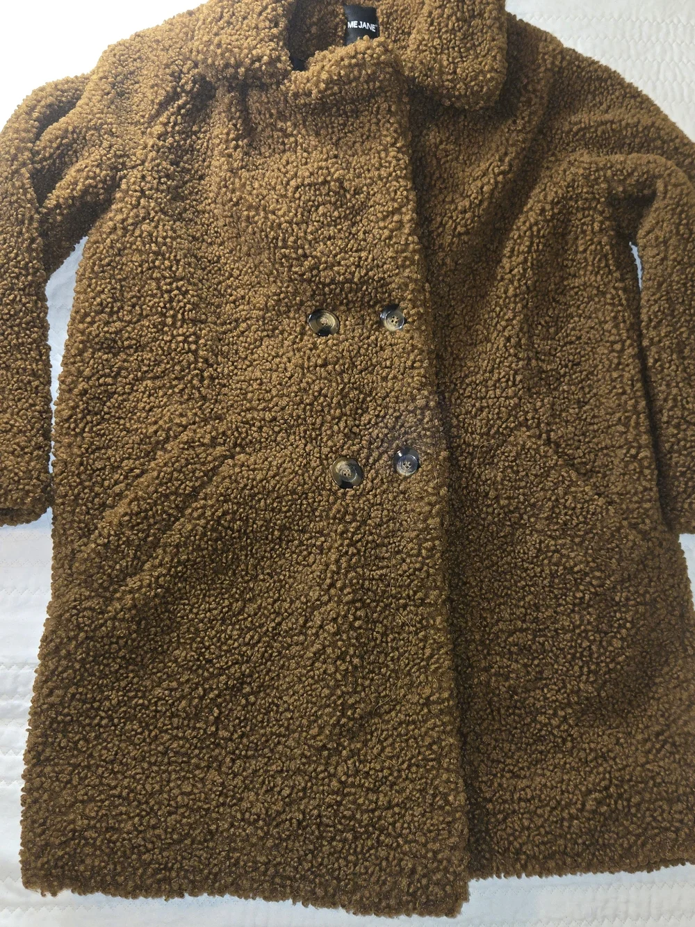 Me Jane  Brown Sherpa Teddy Puffer Coat